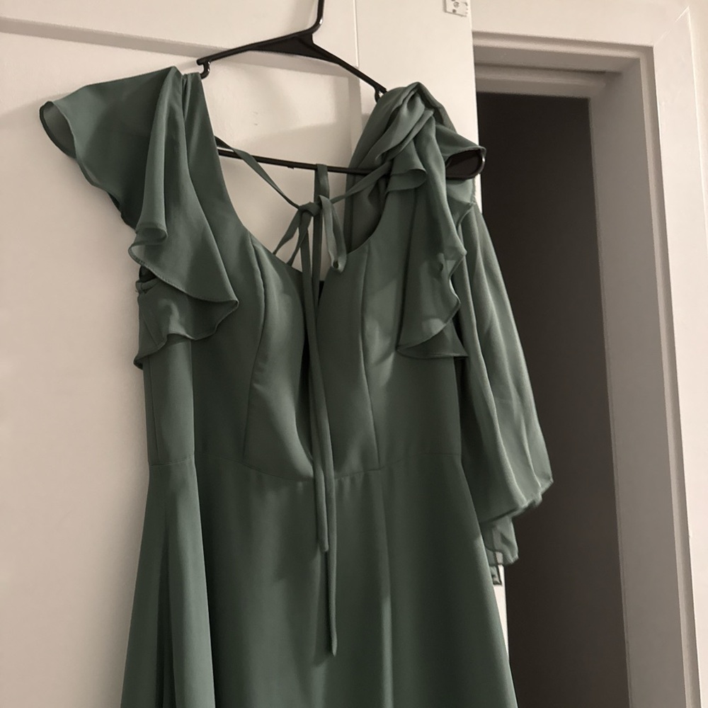 Azazie eucalyptus dress
